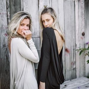 Joah Brown open back shirt/tunic Cream/cement